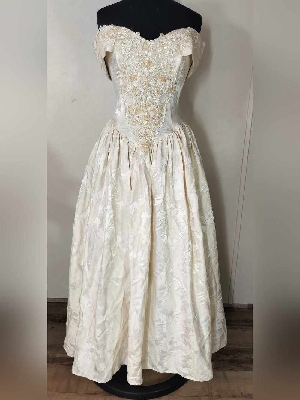 Jessica McClintock Cream Bridal Dress Labelled Designer Gown - Picture 1 of 4